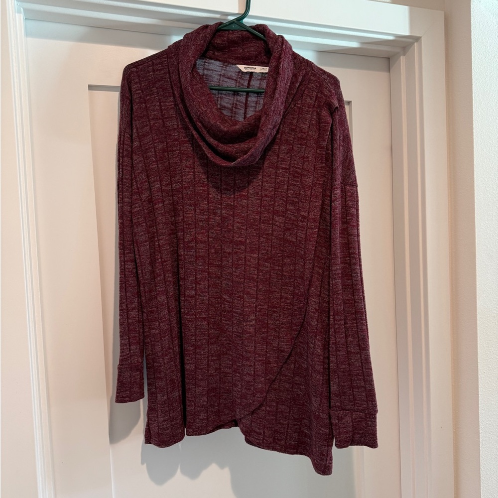 Sonoma Burgundy Cowl Neck Sweater